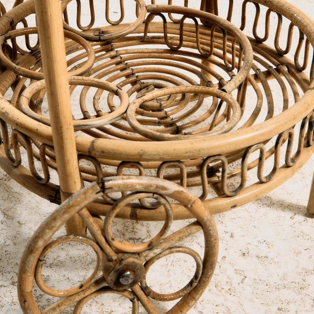 Bamboo and Rattan Trolley, 1960s For Sale - Image 6 of 11