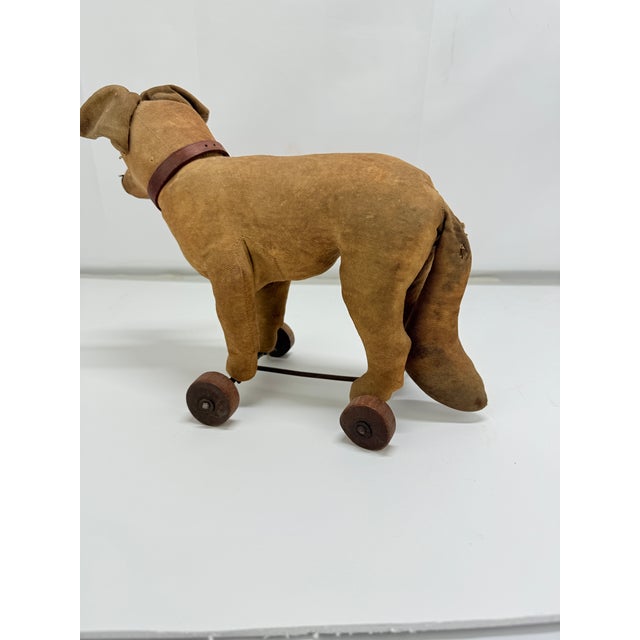 Brown German Pull Toy Dog, Turning Head, Steiff or Thuringian Workshop, C. 1900 - 1915 For Sale - Image 8 of 9
