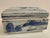 Porcelain Chinese blue and white trinket box with lid. It is a traditional blue and white handpainted (underglaze)...
