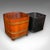 This is an antique fireside store. An English, mahogany and brass banded coal or log bin, dating to the late Victorian...