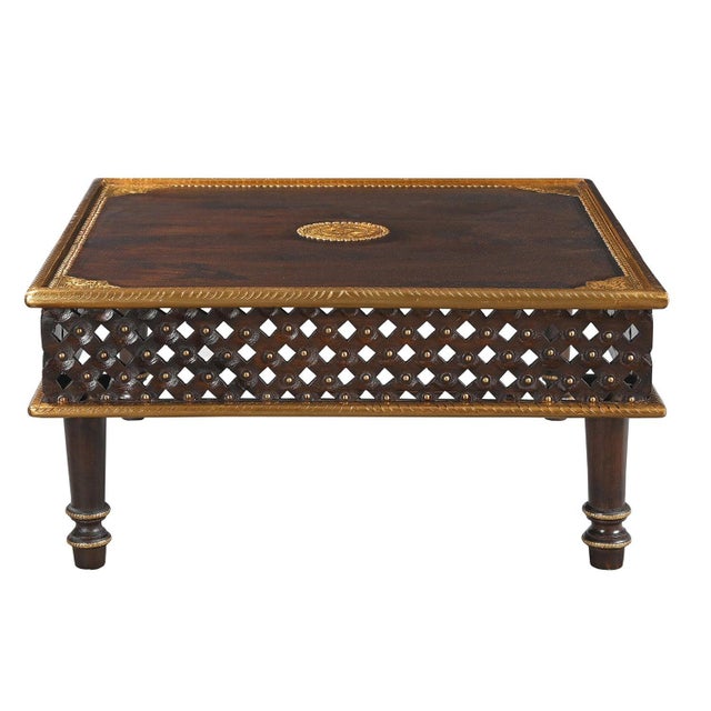 Dimensions: 35" W X 35" D X 18" H Features: • 100% solid wood coffee table • Square shaped table • Hand carved see through...