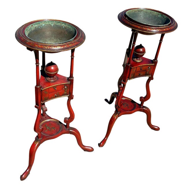 Mid-century era Hollywood Regency wig stand, basin/wash stand (often designed in the 18th-century George III or Georgian...