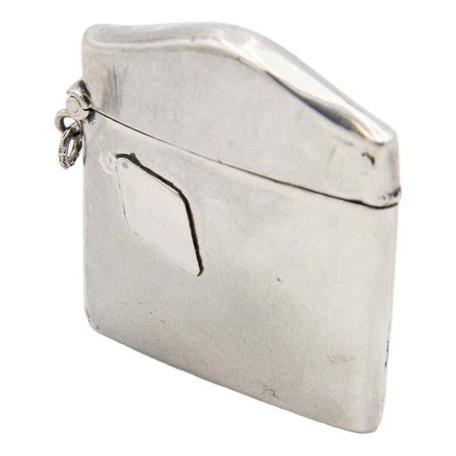 Silver Matchbox with Monogram Card For Sale