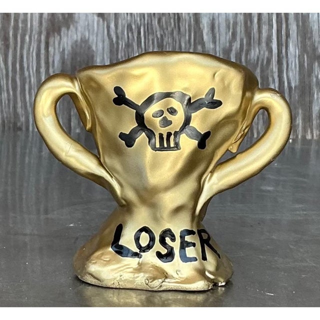 Late 20th Century Vintage Skull Motif Ceramic Loser Trophy For Sale - Image 5 of 12
