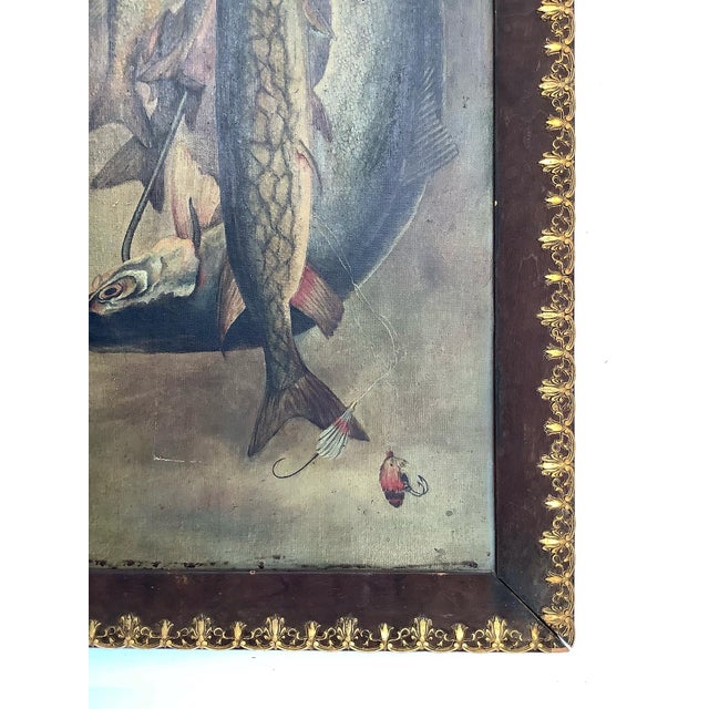 Early 1900s Catch of the Day Oil Painting For Sale - Image 6 of 7