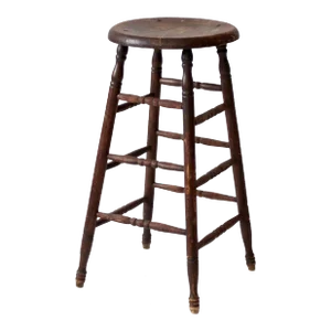 Antique Turned Leg Wood Stool