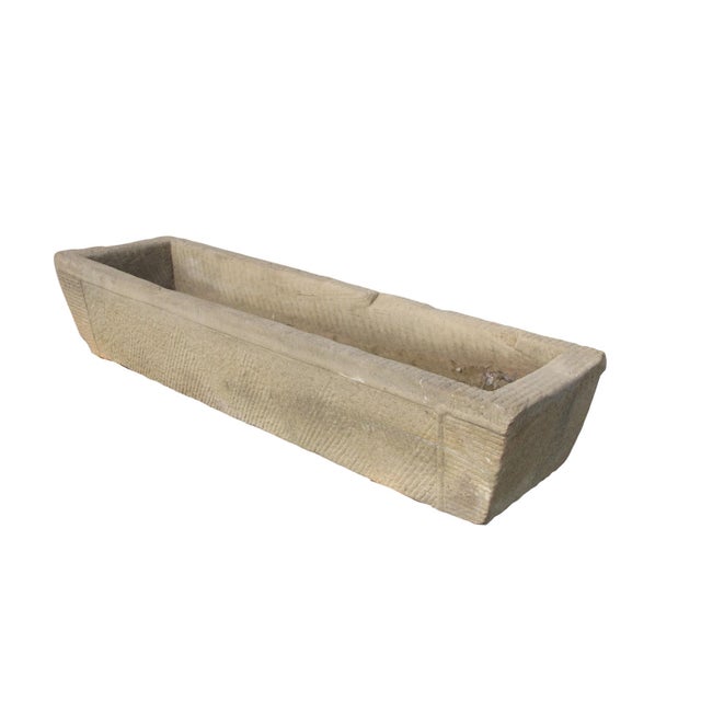 71" Inch Long Hand Chiseled Stone Trough 61 For Sale - Image 4 of 12