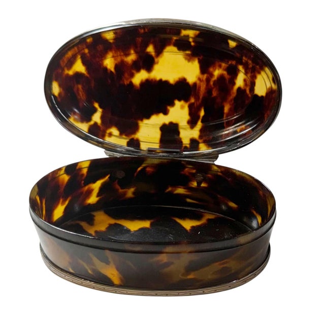 19th Century Fabulous Faux Tortoise Shell Box Sterling Silver Mounts For Sale - Image 4 of 8