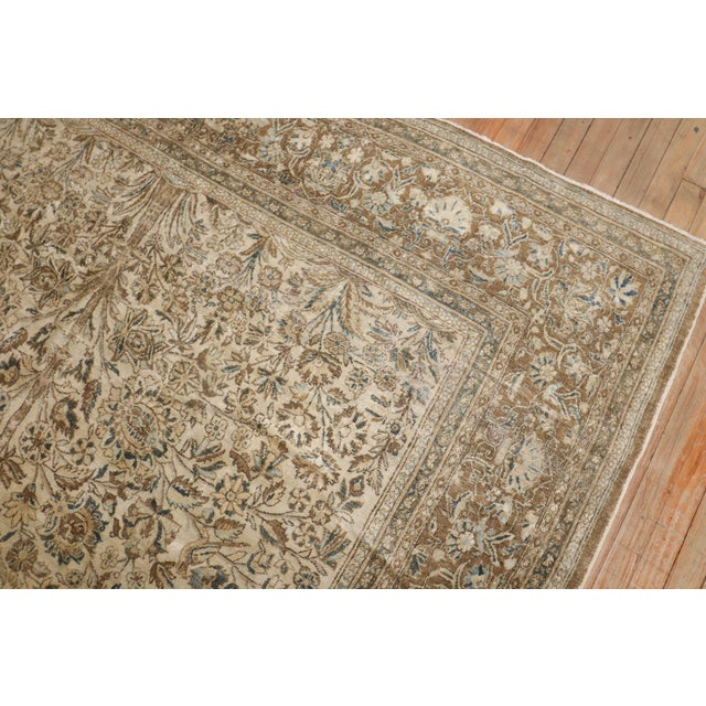 Antique Neutral Persian Kashan Rug - 7'5" x 10'3" For Sale - Image 4 of 10