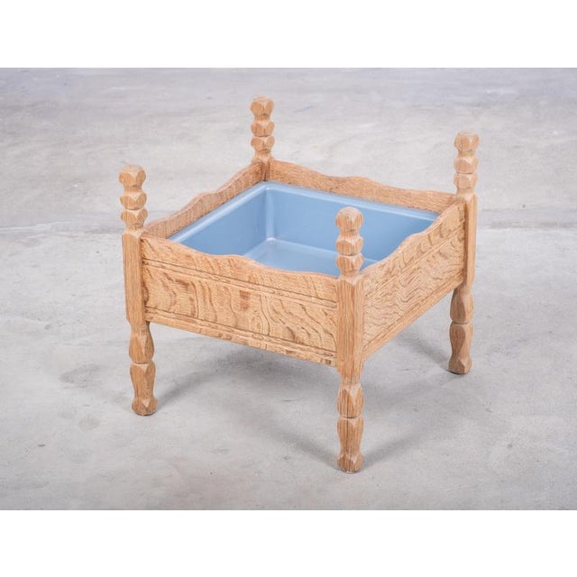Brutalist Oak Planter Stand by Henning Kjærnulf, Denmark, 1960s For Sale - Image 3 of 9