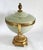Late 20th Century Footed Bowl or Urn Celadon Green & Brass Candy Dish For Sale - Image 5 of 12
