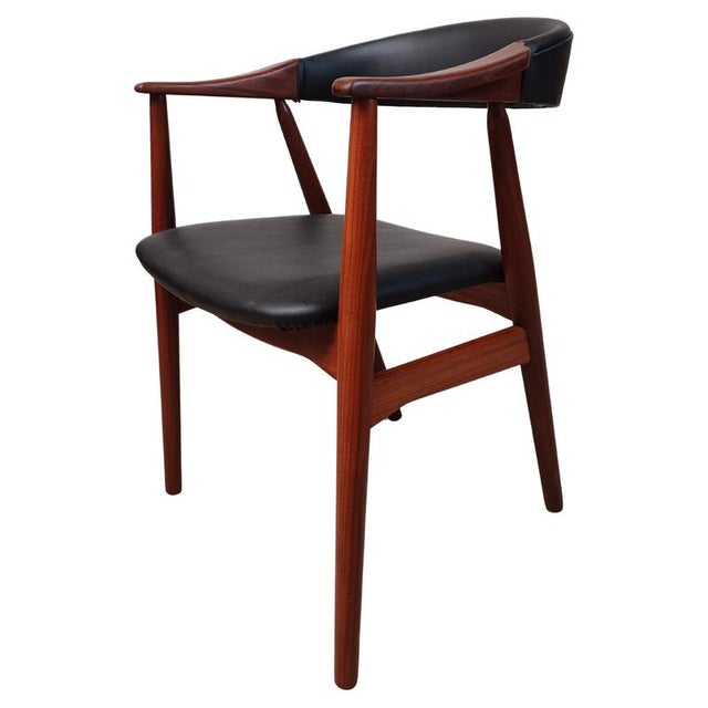 Fully Restored Teak Armchair in Black Leather by Th. Harlev, 1960s For Sale - Image 14 of 14