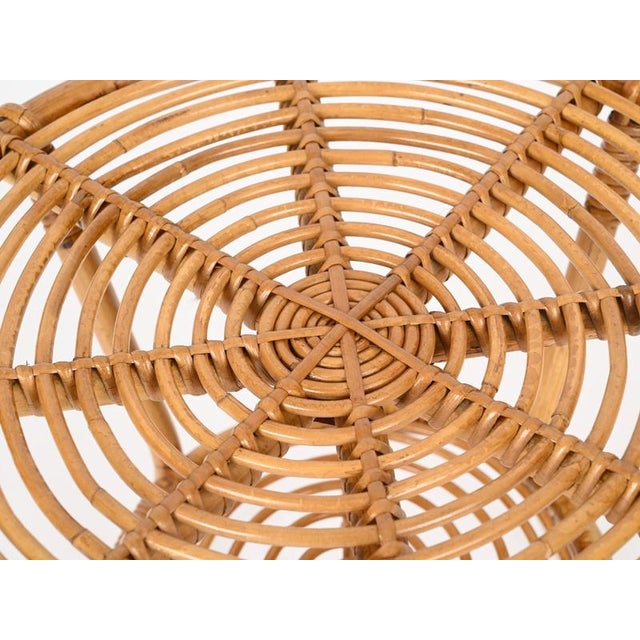 Mid-Century Italian Organic Round Coffee Table in Rattan and Wicker, 1960s For Sale - Image 6 of 14