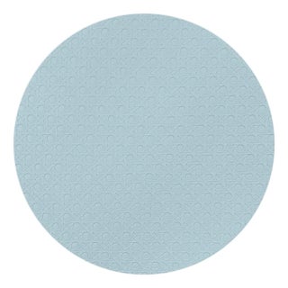 Solid Bluebell Vegan Leather Round Cane Placemat, Set of 4 For Sale
