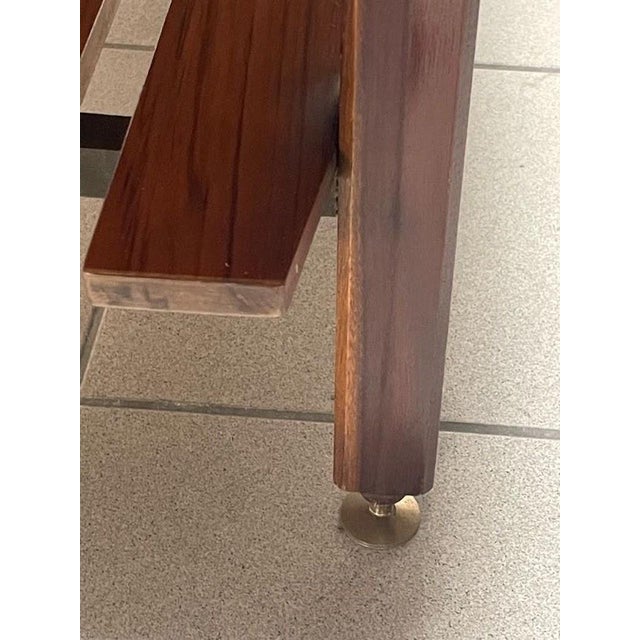 Large Vintage Bench in Teak and Fabric, 1960s For Sale - Image 18 of 18