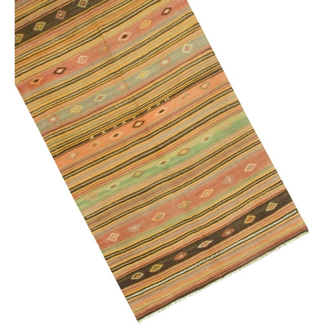Vintage Turkish Handwoven Kilim Area Rug, 5ft 4in X 9ft 5in For Sale - Image 4 of 8