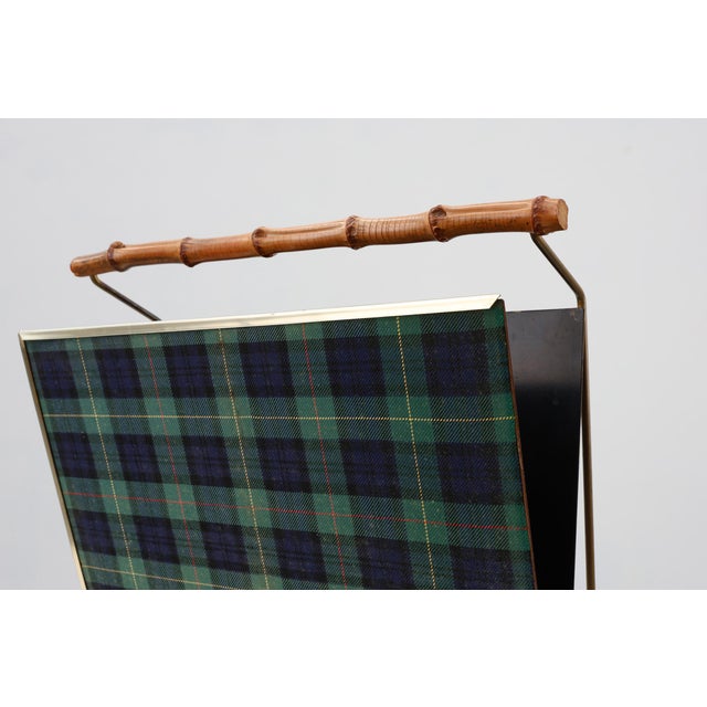 Mid-Century Modern Magazine Holder with Bamboo Handle, Belgium, 1960s For Sale - Image 9 of 11