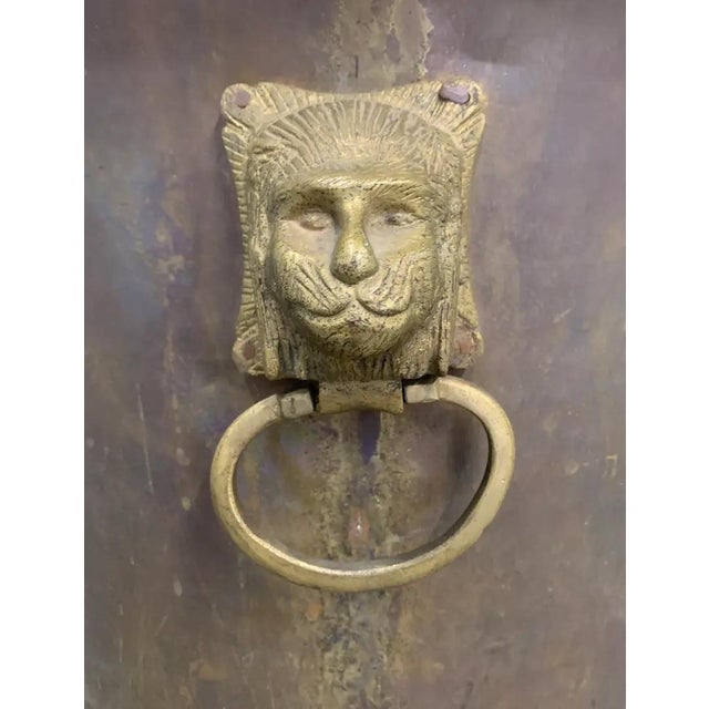 Late 19th Century Late 19th Century Copper Urn Planter With Brass Lion-Head Ring Handles For Sale - Image 5 of 11