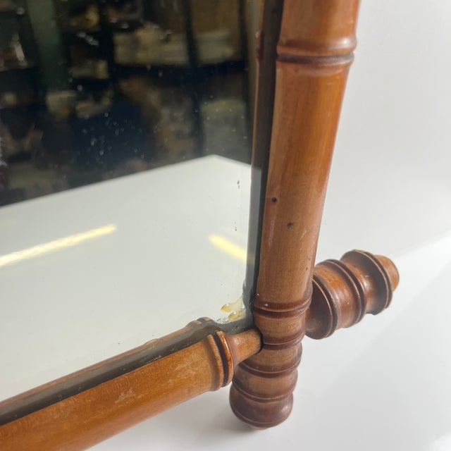 Bamboo-Style Turned Wood Mirror, 1900-1930 For Sale - Image 10 of 14