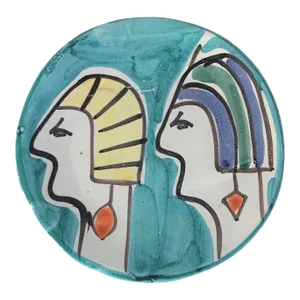 1960s Italian Desimone Style Decorative Plate With Egyptian Motif