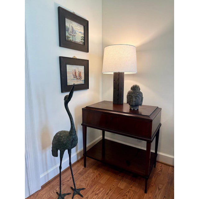 This attractive midcentury bronze sculpture may have originated in Japan or Italy and is cast using the lost wax method....