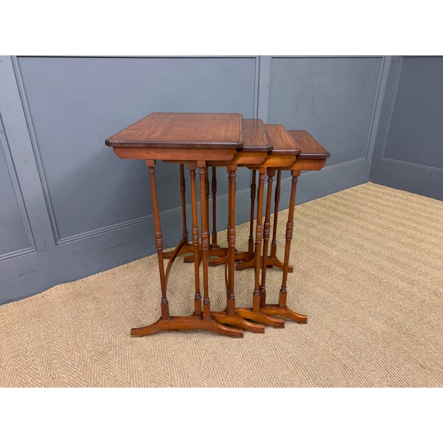 Inlaid Satinwood Nesting Tables, 1900, Set of 4 For Sale - Image 6 of 9
