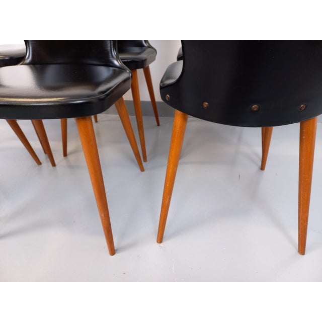 Vintage Baumann Essor Chairs in Beech Wood and Skai, 1960s, Set of 6 For Sale - Image 16 of 18