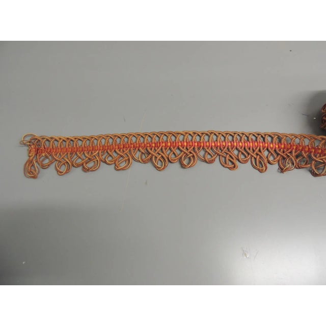 Antique Red & Pink Heavy Woven Decorative Trim Silk and cotton scalloped edges Size:3"W x 4 Yards long