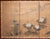 Beautiful Japanese painted 4-panel byobu (folding screen) "Plum Blossom, Peony, Iris". Signed and sealed by artist....