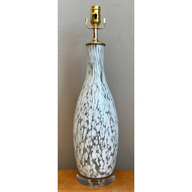 Vintage Speckled Glass Table Lamp For Sale - Image 10 of 13