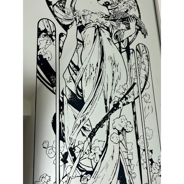 Vintage Art Nouveau Moët & Chandon Advertising Mirror, 1960s For Sale - Image 16 of 18