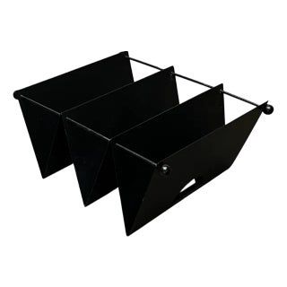 Italian Postmodern Metal Magazine Rack Holder, 1980s For Sale