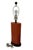 Late 20th Century Late 20th Century Robert Abbey Orange Ceramic Table Lamp With Wooden Base and Finial For Sale - Image 5 of 11