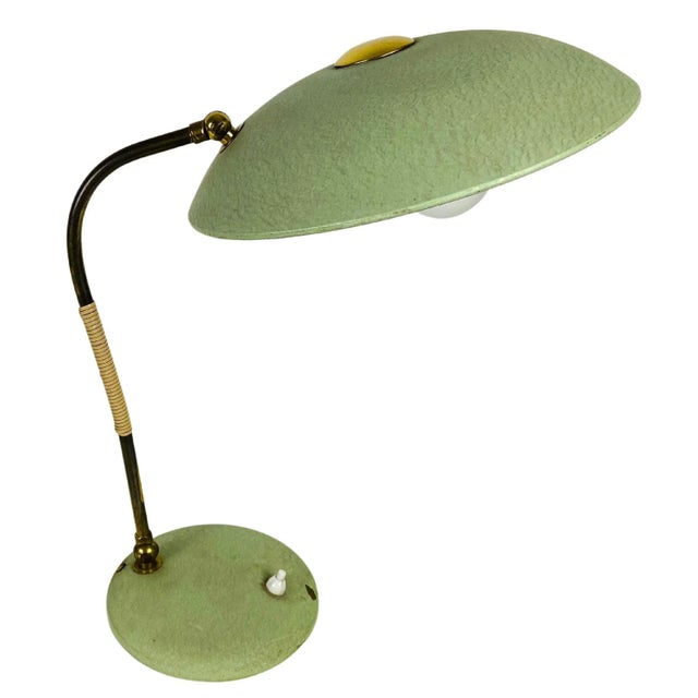 1960s Green Italian Table Lamp in the Style of Stilnovo, Italy For Sale - Image 13 of 13