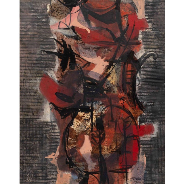 Vincent Cavallaro (American, 1912-1985), Abstract Composition, Oil on Canvas, 1960, signed "Cavallaro" and dated lower...