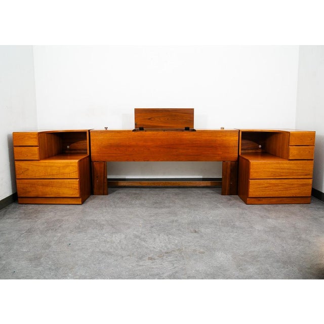 This amazing danish teak bed + headboard offers tons of unique features and the absolute utmost quality throughout by...