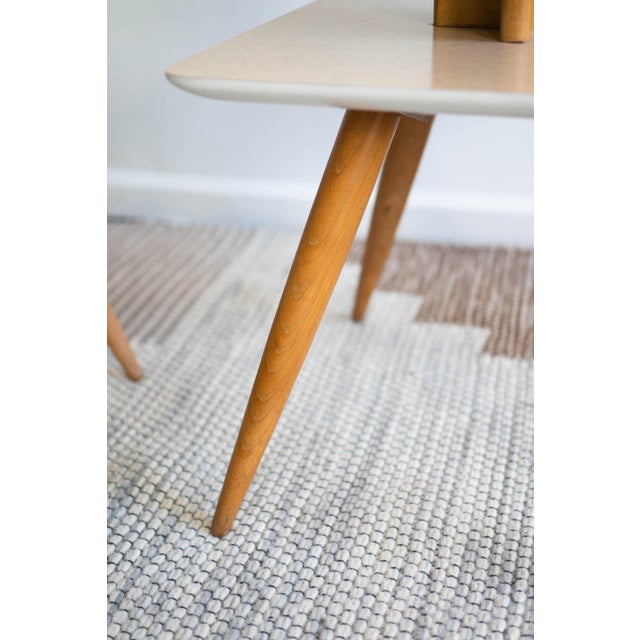 1960s Mid Century Modern Blonde Two Tier End Tables A Pair