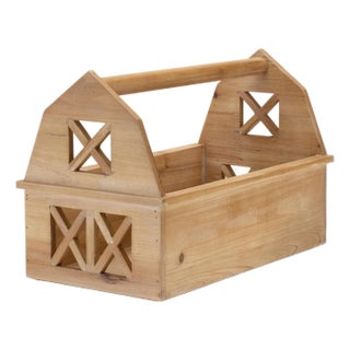 Wood Barn Caddy Tray 15"L For Sale