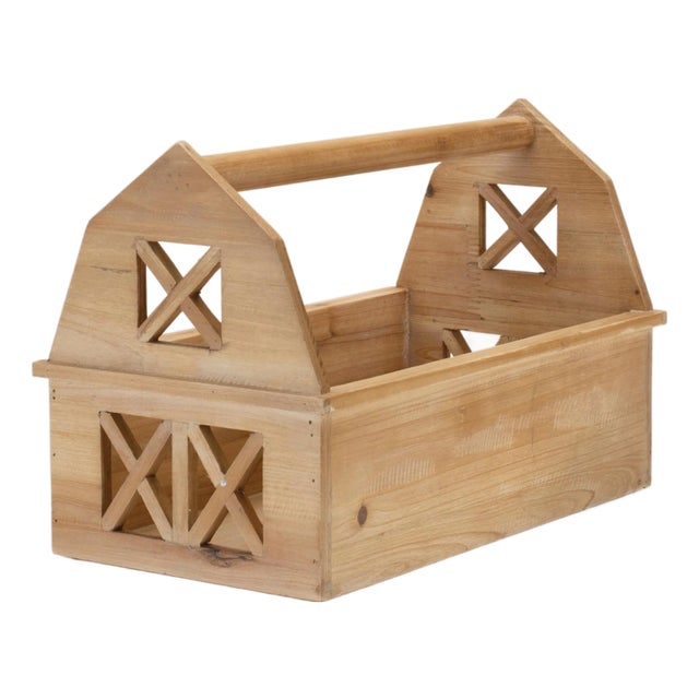 Wood Barn Caddy Tray 15"L For Sale