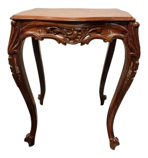 Vintage Rosewood Mother of Pearl Inlay End Table
