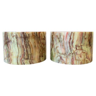 Onyx Marble Bookends, Pair For Sale