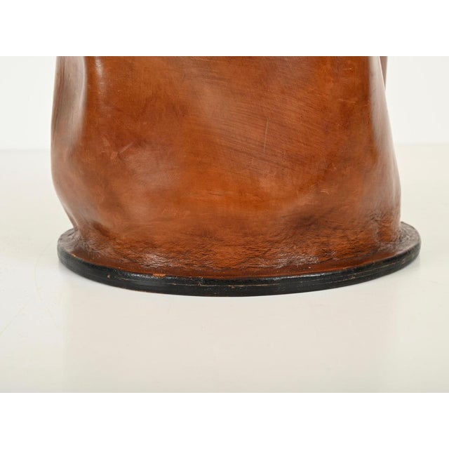 Mid-Century Modern Italian Leather Decorative Wastepaper Basket from Nova Tecno, 1950s For Sale - Image 11 of 13