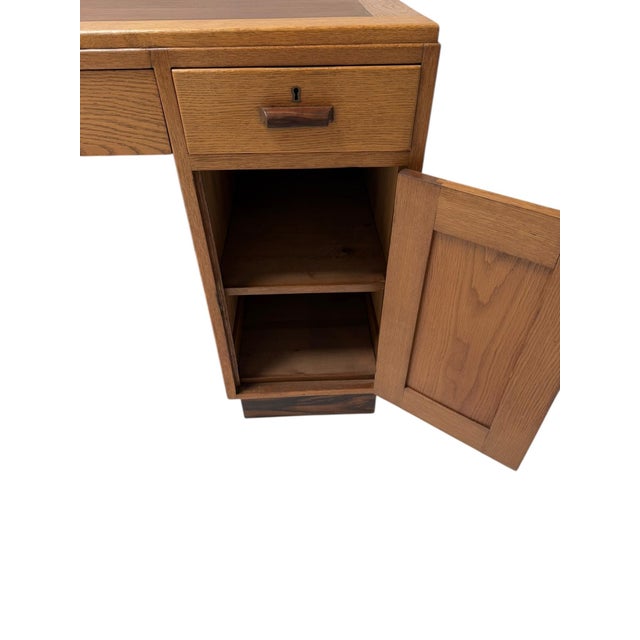 Art Deco Modernist Desk with Asymmetric Open Bookcase, 1920s For Sale - Image 6 of 12