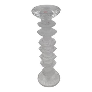 Mid-Century Crystal Candle Stick by Timo Sarpaneva For Sale