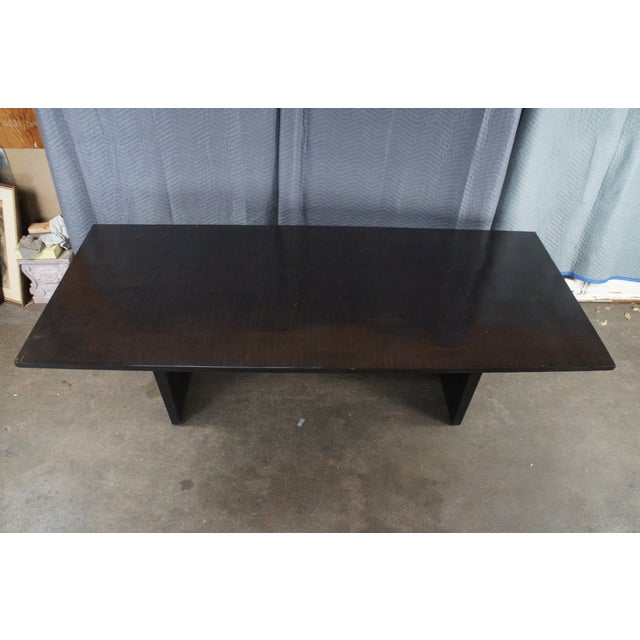 Restoration Hardware Wyeth Floating Rectangular Black Oak Modern Dining Table Rh For Sale - Image 15 of 17