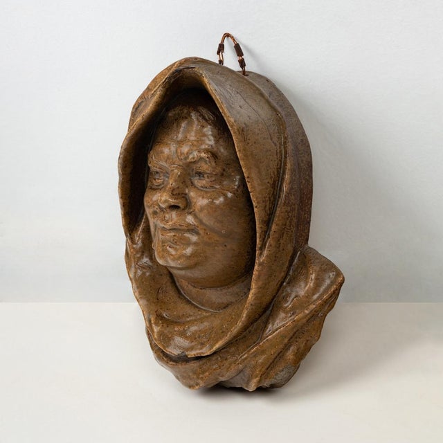 Paul Jeanneney, Mask, 1890s-1910s, Glazed Stoneware For Sale - Image 4 of 4