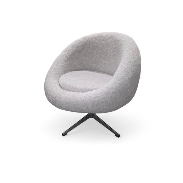 Mid 20th Century Swivel Retro Tub Chair Newly Reupholstered For Sale - Image 4 of 7