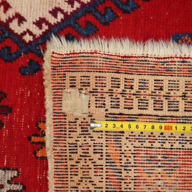 Red Middle Eastern Afshar Rug For Sale - Image 8 of 9