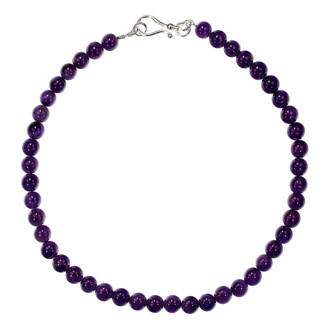 Ajd 23 Inch Amazing Amethyst Glowing Necklace February Birthstone For Sale