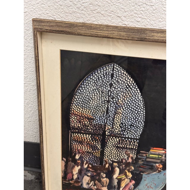 G. D. Thyaga Raj Market Scene, Agra Original Painting, Circa 1968 For Sale In San Francisco - Image 6 of 12